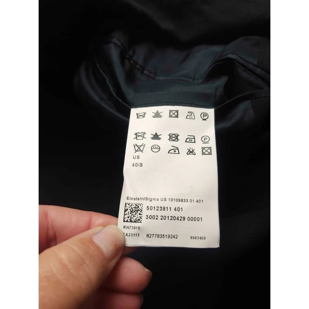 Hugo Boss Einstein Blazer Mens 40S Black Twill Suit Jacket Sport Coat Business